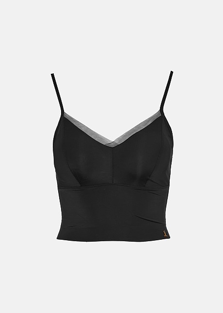 Seamless elastic bustier with sheer detail