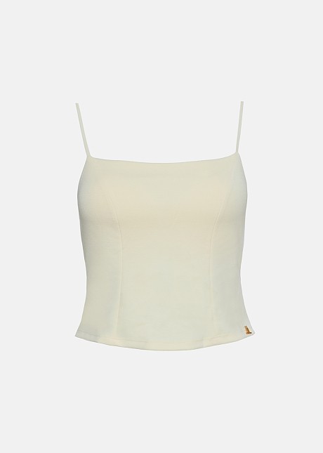 Elastic bustier in square neckline