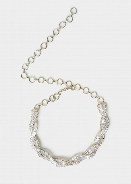 Rhinestone choker necklace