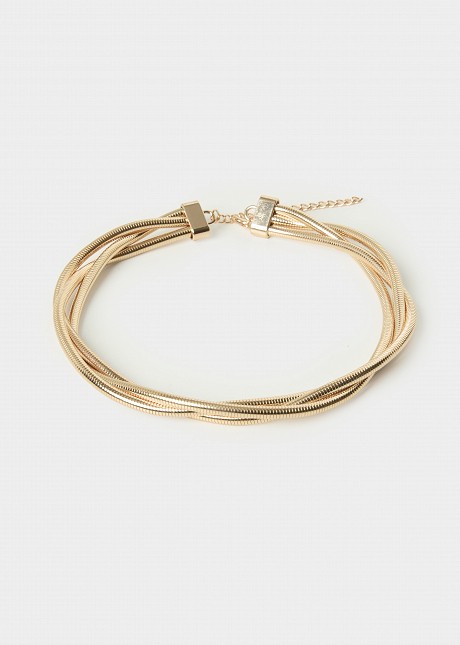 Triple collar necklace in gold tone