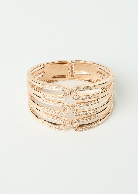 Wide gold-tone cuff bracelet