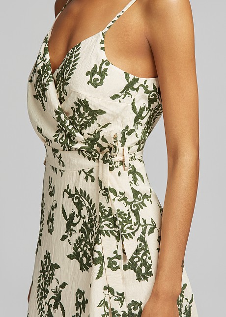 とも新品 AP STUDIO* Cu/R Camisole Dress Printed wrap camisole dress | LYNNE
