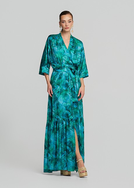 green mini sun dress Boden Women's Imelda Kimono Jersey Dress in Green