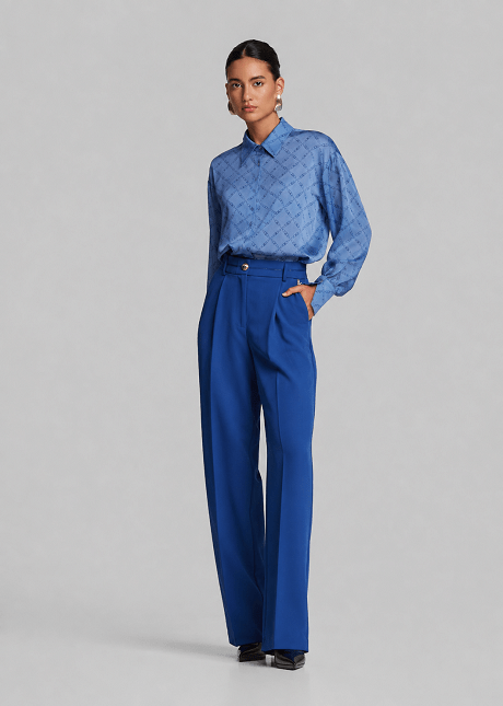 Logo-print shirt in satin look