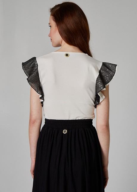 Short sleeve blouse with print "LYNNE"
