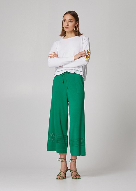 Knitted crop trousers