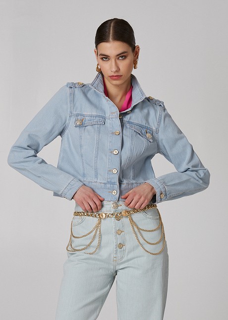Denim jacket with buttons
