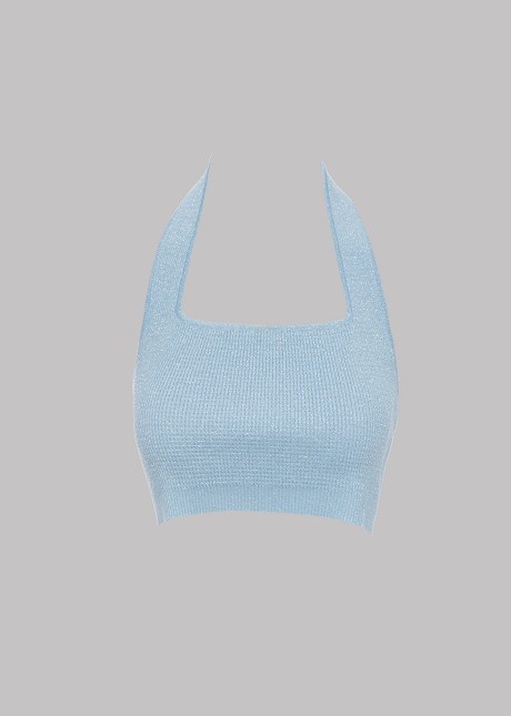 Knitted sleeveless crop top
