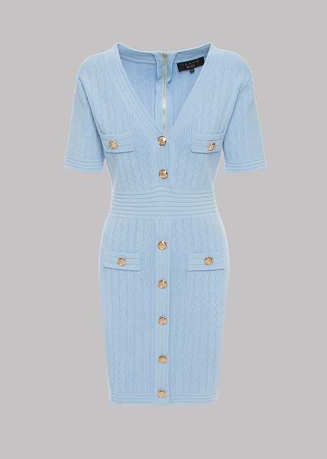 Knitted dress with buttons