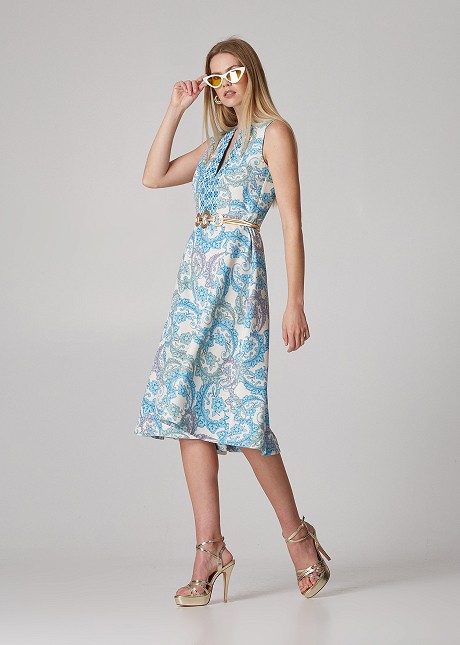 Midi dress with paisleys print