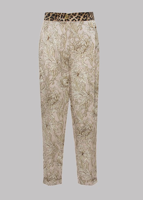 Trousers with print combination