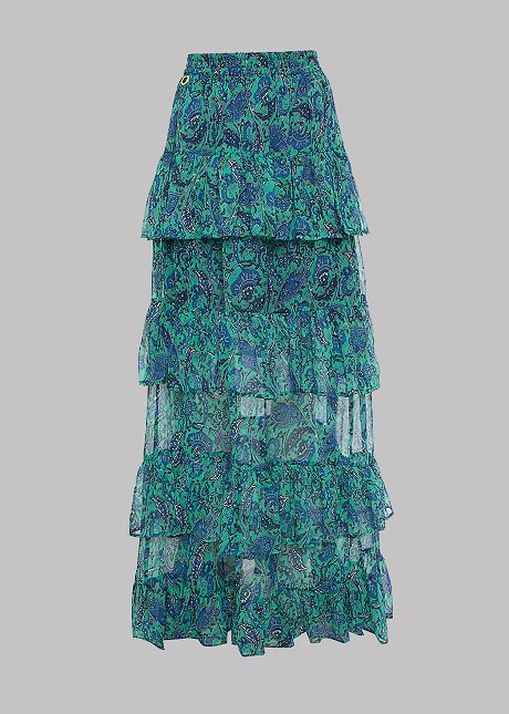 Maxi skirt with paisley print
