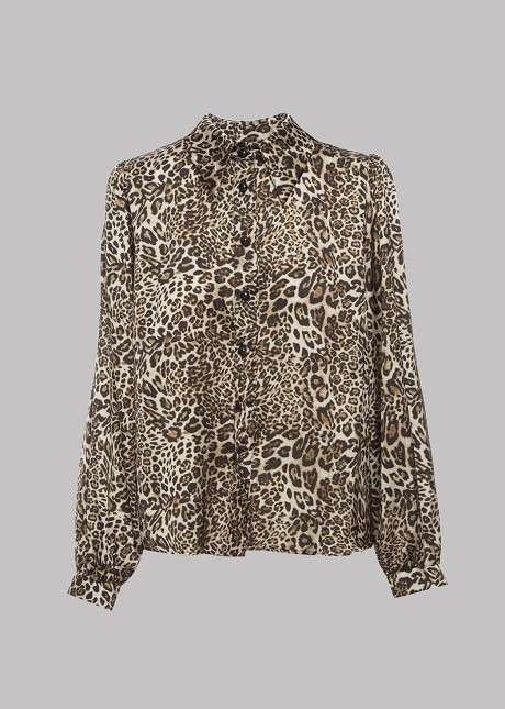 Риза с леопардов принт