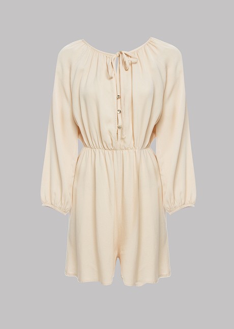 Playsuit with puffy sleeves