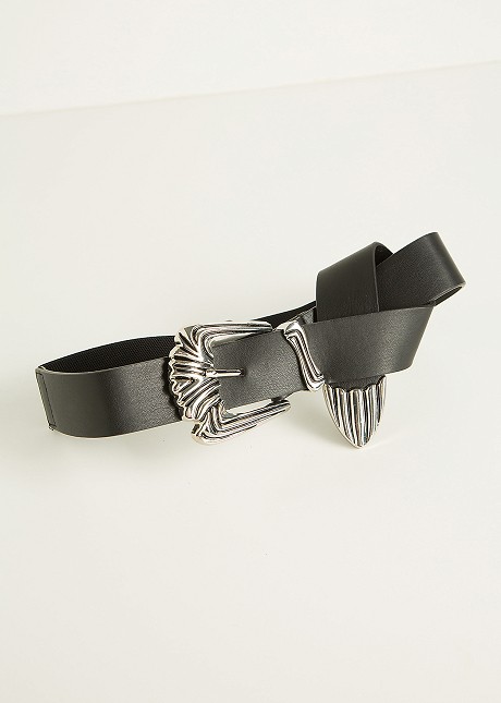 Elastic belt with decorative tie