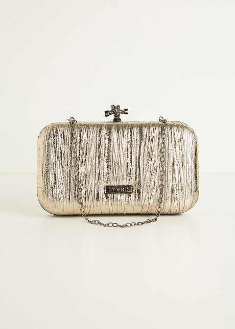 Clutch bag with metal details