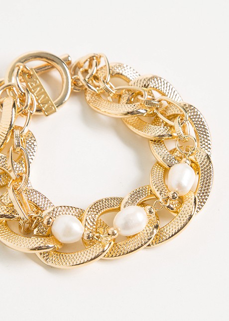 Chain bracelet with pearl details