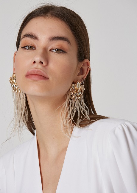 Earrings with feathers