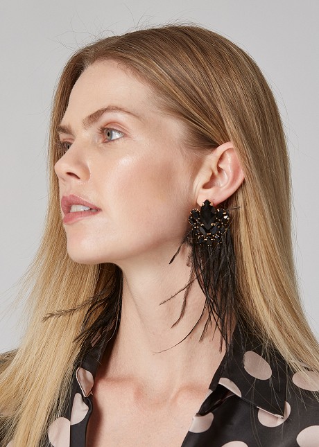 Earrings with feathers