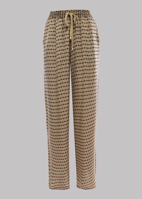 Trousers with prints and pockets
