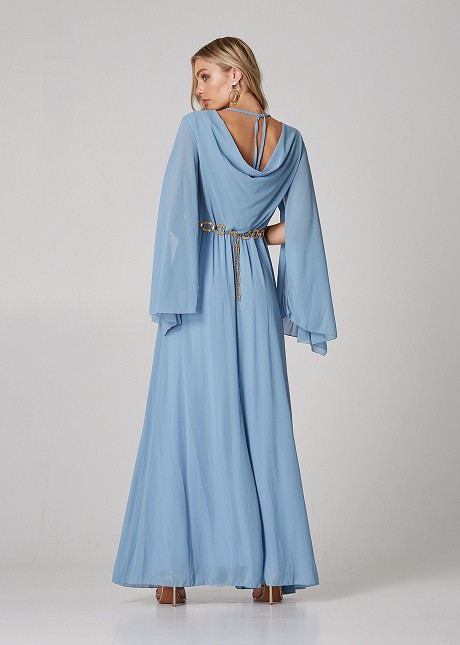 Maxi dress with pleated details