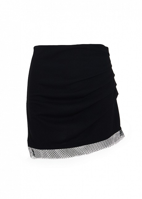 Mini skirt with net strass decoration