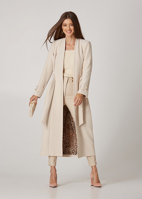 Longline belted elegant coat