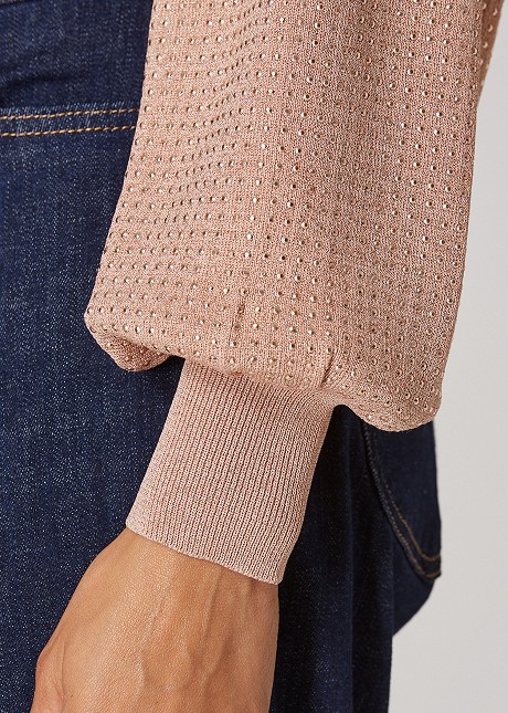 Lurex sweater with rhinestones