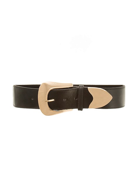 Elasticated belt with golden buckle