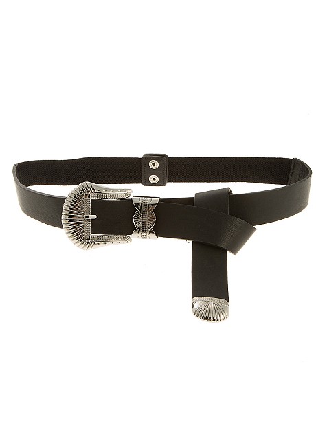 Elasticated belt with decorative tie