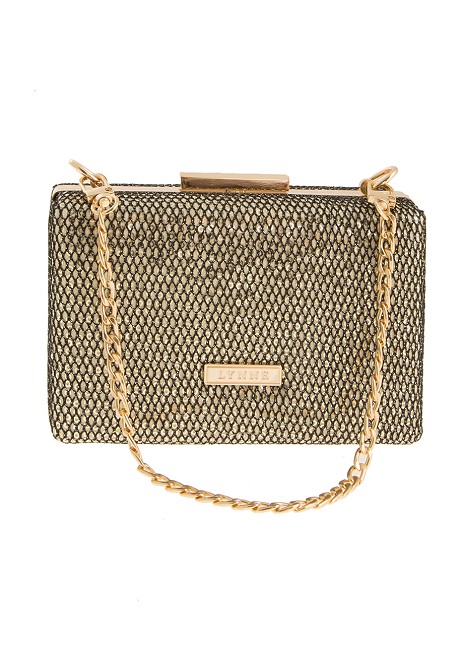 Чанта клъч с плетен дизайн