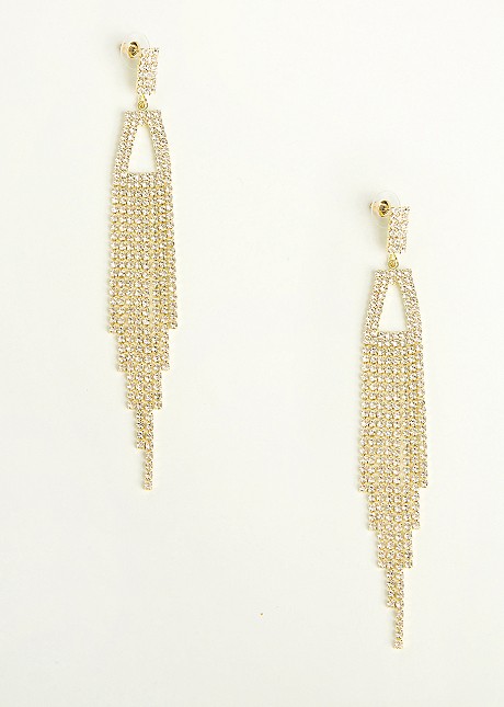 Drop earrings with strass