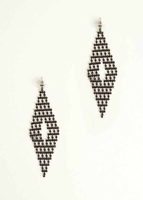 Black drop earrings with strass
