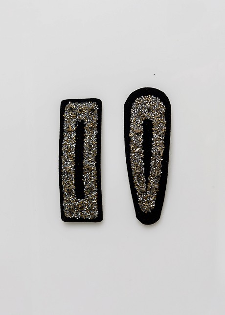 Hair clips set with strass