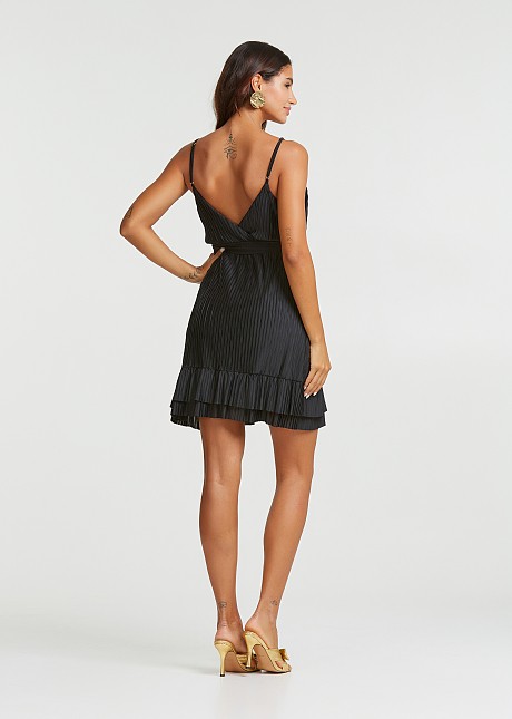 Mini pleated dress with straps