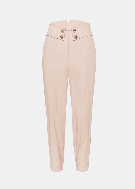 High waisted cropped trousers