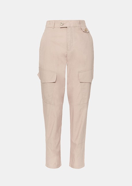 High waisted cargo trousers