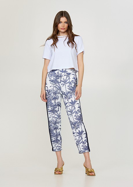 Printed sweatpants with side pockets