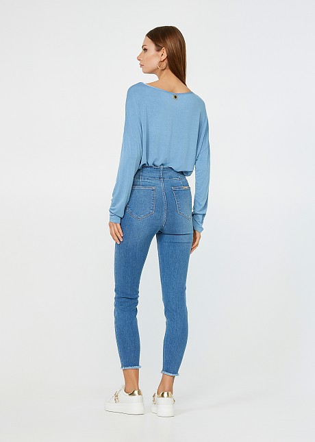 Skinny high waisted elastic jeans