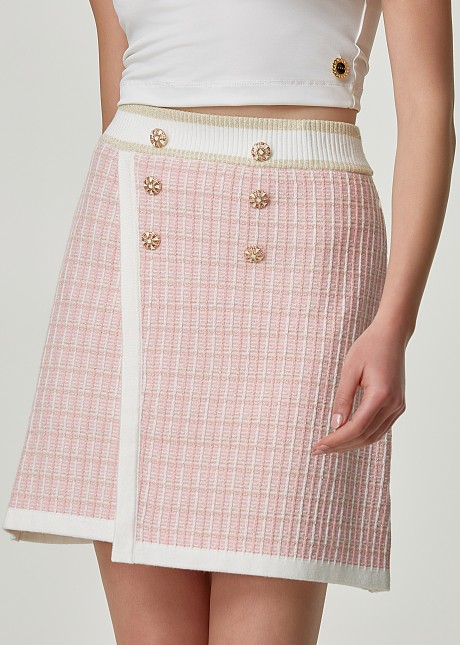 Knitted mini lurex skirt