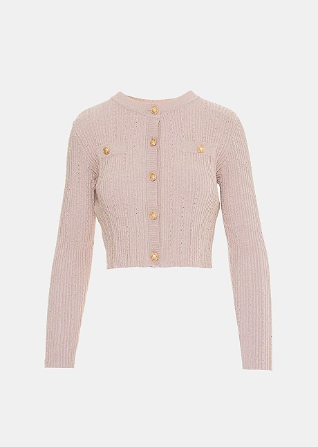 Cropped cardigan with golden buttons