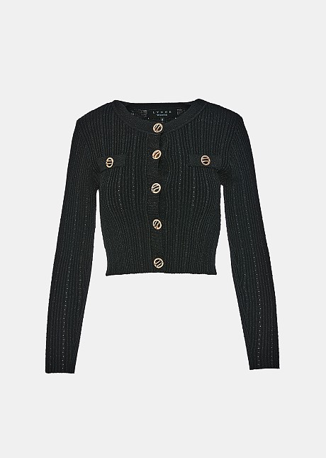 Cropped cardigan with golden buttons