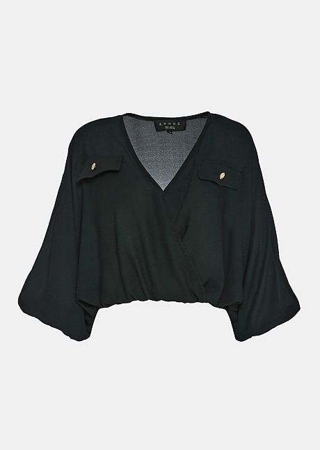 Double breasted blouse with raglan sleeves