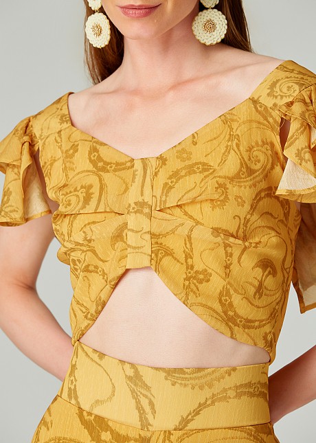 Butterfly crop top with ruffles