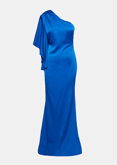 One shoulder maxi dress with ruffles