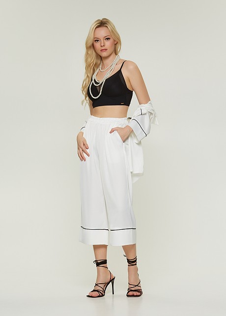 Culottes with contrast detail