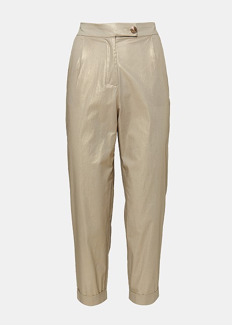 Crop foil trousers