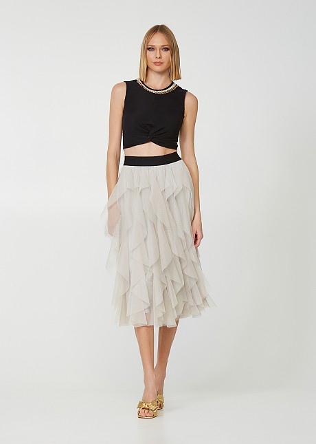 High waisted tulle skirt