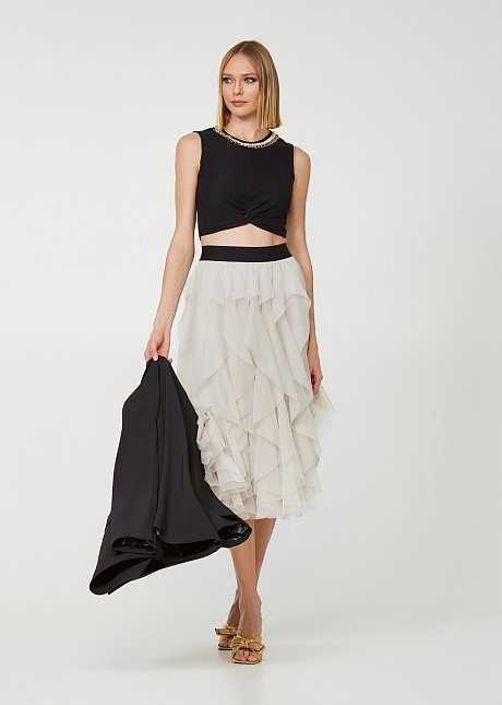 High waisted tulle skirt