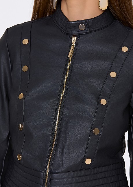 Biker jacket in leather look